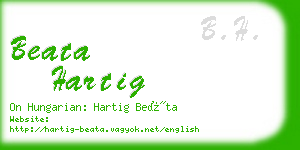 beata hartig business card